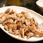 もつ焼 まるい - 2014.3 地鶏すきみ焼き（400円）3人前