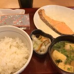 Nakau - 銀鮭朝定食（440）※銀鮭海苔お新香味噌汁白飯