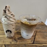 ミーア コーヒーロースターズ - 料理写真:アイスカフェラテ＋カフェラテソフトクリーム