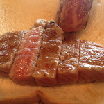 鉄板焼ステーキ 一ッ葉ミヤチク - H26.3  「金賞牛」脂の味が甘くて上品