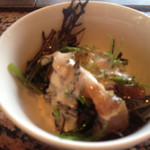 鉄板焼ステーキ 一ッ葉ミヤチク - H26.3  サラダバーから取ってきたマグロのカルパッチョ