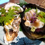 閑祥庵 禅紫 - 京都産牡蠣とたいら貝