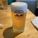 鳥 から揚げ うえ山 - 生ビール　アサヒのスーパードライ