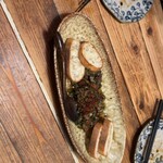 おやじの店 - レバーのネギまみれ。