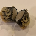 天ぷら 阿部 銀座本店 - 貝柱の海苔巻き