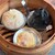 海月食堂 - 料理写真:点心三種（左上から時計周りに小籠包.トリュフ小籠包、海老焼売）
