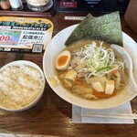 壱鵠堂 - 豚汁らーめん(麺増量)+小ライス　計700円税込
