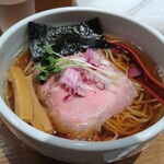 煮干中華そば 鈴蘭 - 炭火焼鯵煮干しそば900円 替玉100円 細麺変更0円