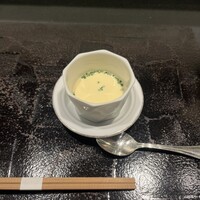 レストラン ロワール 鉄板焼 - カツオのしぐれ煮とネギの茶碗蒸し