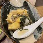 Rokuya - 茄子の揚げ出し、食べかけですʕ*̫͡*ʔ