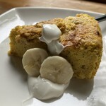 絶景カフェ ぽっぽ - かぼちゃのしっとりケーキ