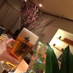 魚斉 - 店内のお花や植物も素敵