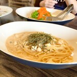 ピッツエリアバール　CACTUS　D'ORO - ・ホタテ小柱の明太子クリームソース（￥1,600）