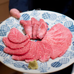 恵比寿 うしみつ - 群馬県上州和牛ヒレ 三田牛トモサンカク 脱水タン