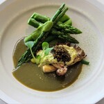 フランス料理 エステール by アラン・デュカス - (グリーンアスパラガスと季節野菜　春の茸のマーマレード　ゴールドキャヴィア)