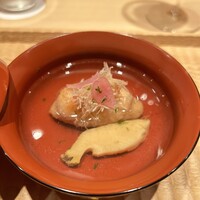 伯雲 - 毛蟹入りレンコン餅と鮑のお椀