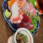 Mataashita - 気まぐれ５点盛 小鉢はマグロの煮たかなんかの和えたものです。