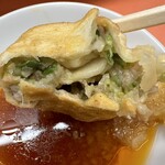 Gyouza Man Kin - 野菜具沢山の焼き餃子断面