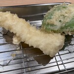 Tempura Hirao - いか、ピーマン