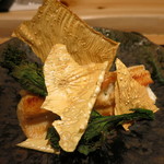 神保町 傳 - 26年3月　穴子の煮焼き　菜の花、湯葉、穴子出汁おから