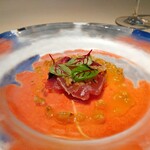 シェ松尾・松濤レストラン - アミューズ　高知県産　初鰹のラヴィゴットソース