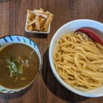 麺屋 美しい日 - 正油つけ麺(温盛り)中、くずメンマ