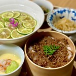 Citrus udon and jacoben rice set