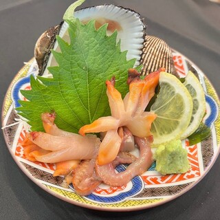 生簀から揚げたての貝をその場で調理！鮮度が違います。