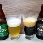 河越酒店 - COEDOビール“漆黒”“毱花”飲み比べ