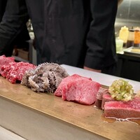 西院焼肉KINOE - 生もの盛合せ 朝捌きハツ・朝捌きハラミ・朝捌き生センマイ・朝捌きタンモト・朝捌きタンナカ・トウガラシタタキ