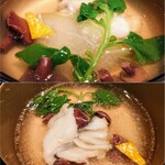 銀座ろくさん亭 - ◆御椀  
      ・相並冬瓜、あみ茸、つる菜、柚子 
       　これが!あの「命の出汁」!!