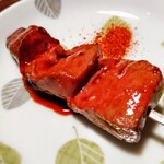 三河屋 - レバー焼き