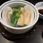日本料理　花木鳥 - はまぐり、タケノコの酒蒸し