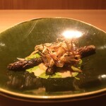 RISTORANTE IL NODO - 北海道長谷川さんの紫アスパラ 小田原のウド エシャレット