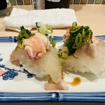いり船寿司 - カワハギ肝のせ