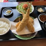 AKARI DINING - アジの梅しそフライとオニオンフライ定食