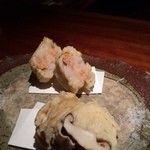ぽつらぽつら - 海老の椎茸詰め