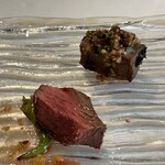 ウシマル - 山武産ジャージ牛　イチボ　肩ブリスケ　(一口食べてしまった写真)