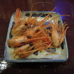 酒肴商店 アジト - 甘エビをいただいた後、フライに