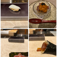 鮨 にっこ - コース１２０００円。スミイカ、生雲丹小丼、とろたく巻き、かんぴょう巻き。欲を言えばこの辺りが、迫力に欠けますかね。。。