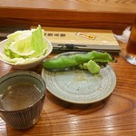 ちょう吉 - 手前は鶏ガラスープ