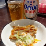 あんくるてい - オリオンビールにサービスメンマとネギ