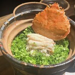 Kakurega Teppan Obu - 季節の釜飯(蟹ご飯)