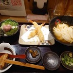 純愛うどん なでしこ -  大海老天冷かけとねぎとろ丼