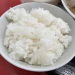 ラーメン もっけだの - 『朝食セット(ラーメンニンニク野菜マシマシ)＋味玉』のライス