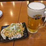 中華料理 嘉宴 - バンバンジー・生ビール