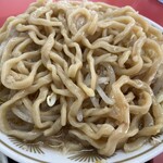 ラーメン もっけだの - 『朝食セット(ラーメンニンニク野菜マシマシ)＋味玉』の天地返し