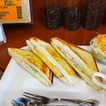 シマノコーヒー 大正館 - ランチセット　焼きサンド3種とアイスレモンティー