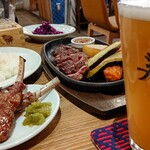 Shinobazuburuwari Hitsuji Aisu - ラムチョップと地ビールは至福の組み合わせ