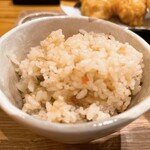 やたがらす UDON - とり唐天うどんセット のかやくごはん